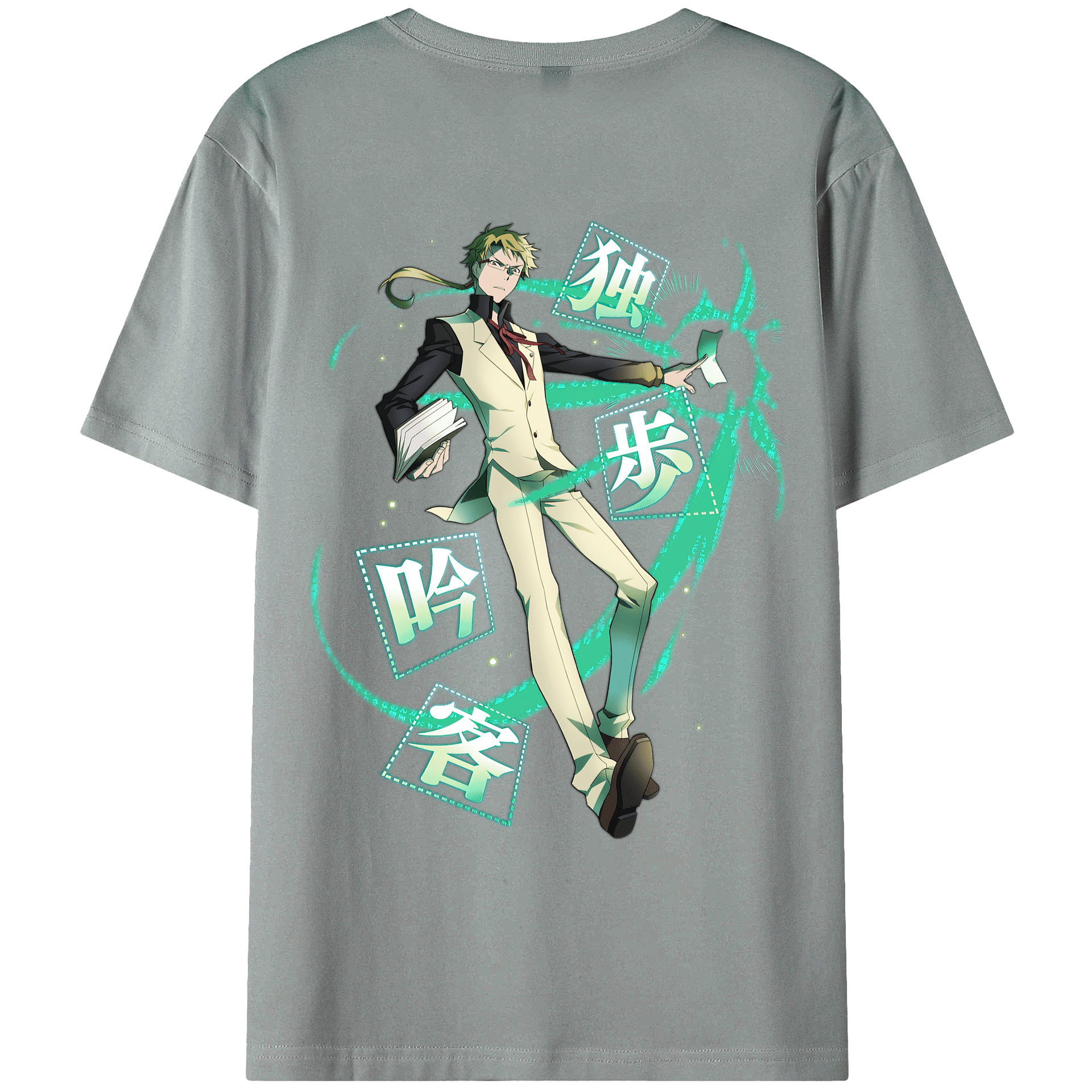 （画像用） 文豪ストレイドッグス Bungo Stray Dogs 綿100％ メンズ半袖Tシャツ（バックプリント） 通気性